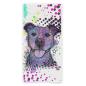 Preview: Strandtuch, Badetuch, Saunatuch mit buntem Hundemotiv in digitaler Popart mit Hunde Motiv Mäusi
